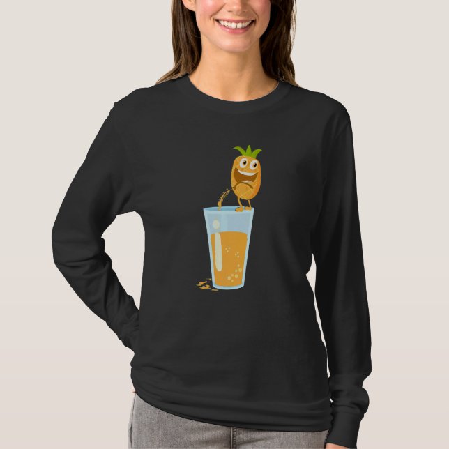 Pineapple Hawaiian Aloha Tropical Honolulu Women M T-Shirt (Front)