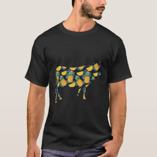Pineapple Hawaiian Cow Women Men Print Heifer Farm T-Shirt