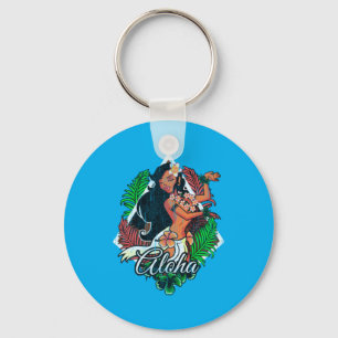 Pineapple Hibiscus Flowers Key Ring