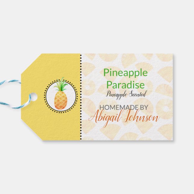 Pineapple Homemade Bath & Body  Gift Tags (Back Horizontal)