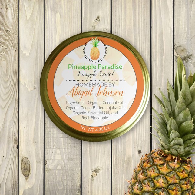 Pineapple Homemade Body Butter or Jelly Label (Creator Uploaded)