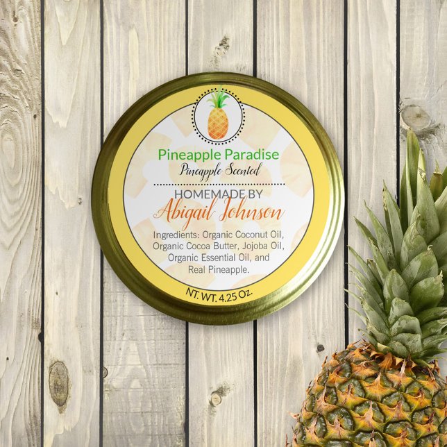 Pineapple Homemade Body Butter or Jelly Label (Creator Uploaded)