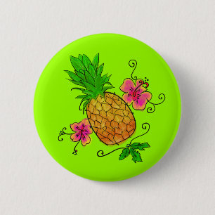 Pineapple Illustration   Button