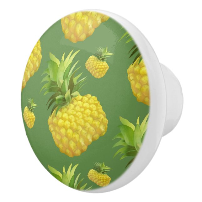 Pineapple Illustration Ceramic Knob (Right)