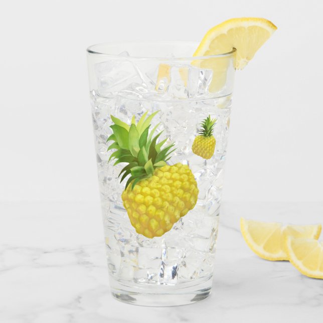 Pineapple Illustration Glass (Back Ice)