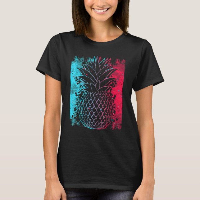 Pineapple In Techno Colour Festival Synthesizer Wh T-Shirt (Front)