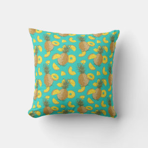 Pineapple In Turquoise Colour Cushion