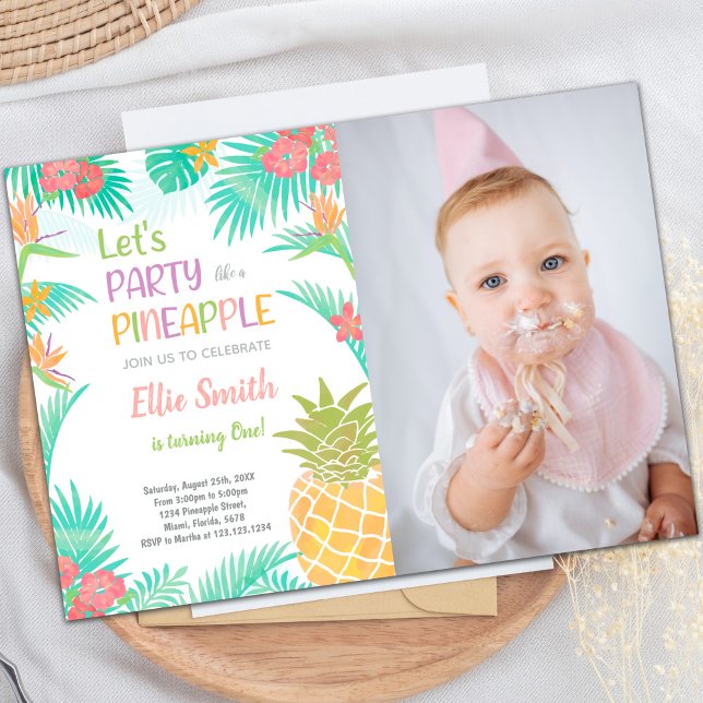 Pineapple Invitations with photo (Pineapple Invitations with photo)