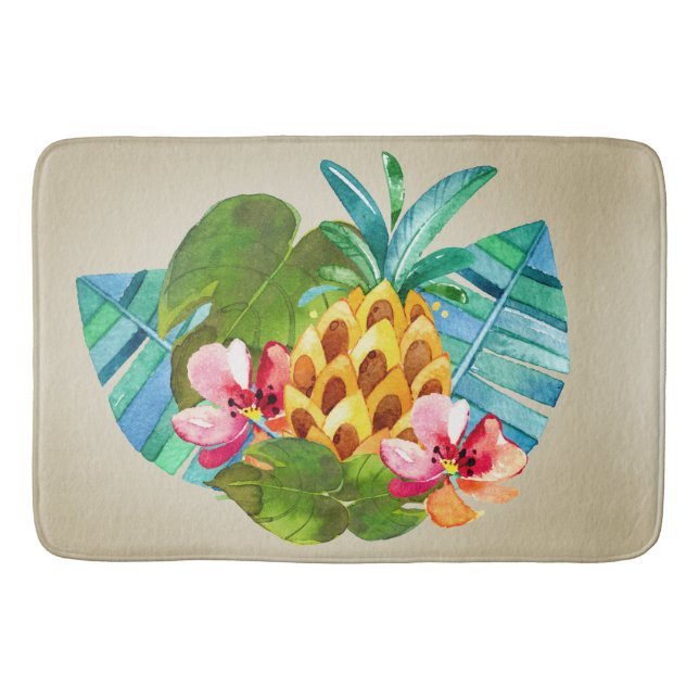 Pineapple Island Welcome Bath Mat (Front)
