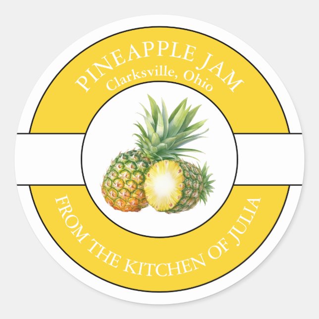 Pineapple Jam Label  (Front)