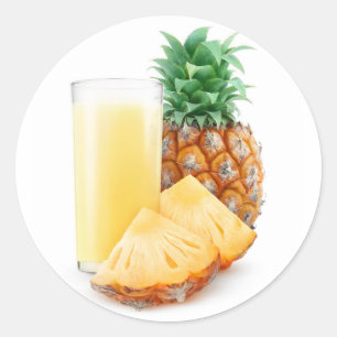 Pineapple juice classic round sticker