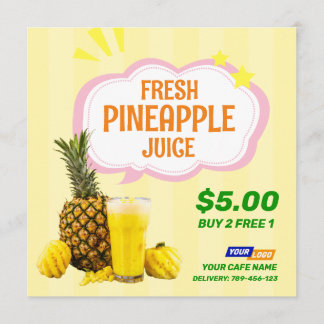 Pineapple Juice Menu Flyer