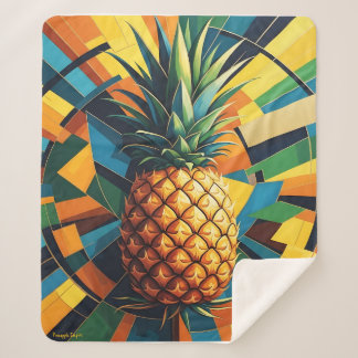Pineapple Kaleidoscope - Pineapple Empire Design  Sherpa Blanket