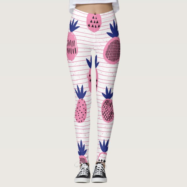 Pineapple kid design, vintage pattern. leggings (Front)