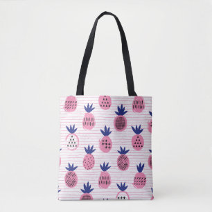 Pineapple kid design, vintage pattern. tote bag