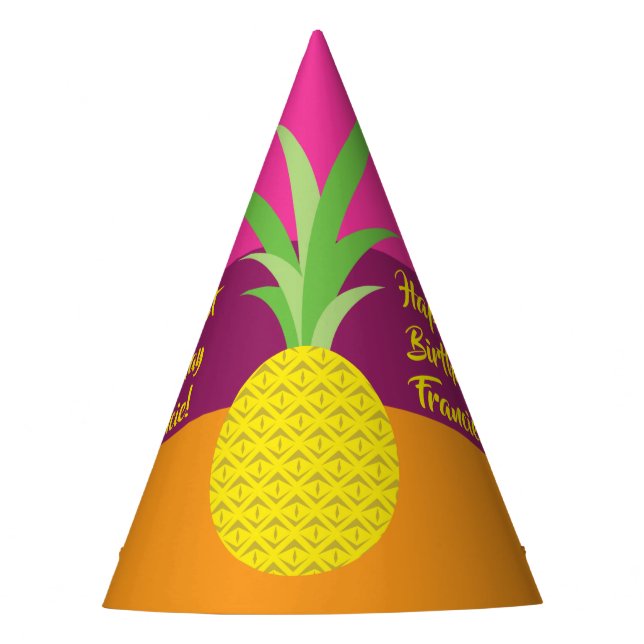 Pineapple Kids Birthday Party Party Hat (Front)