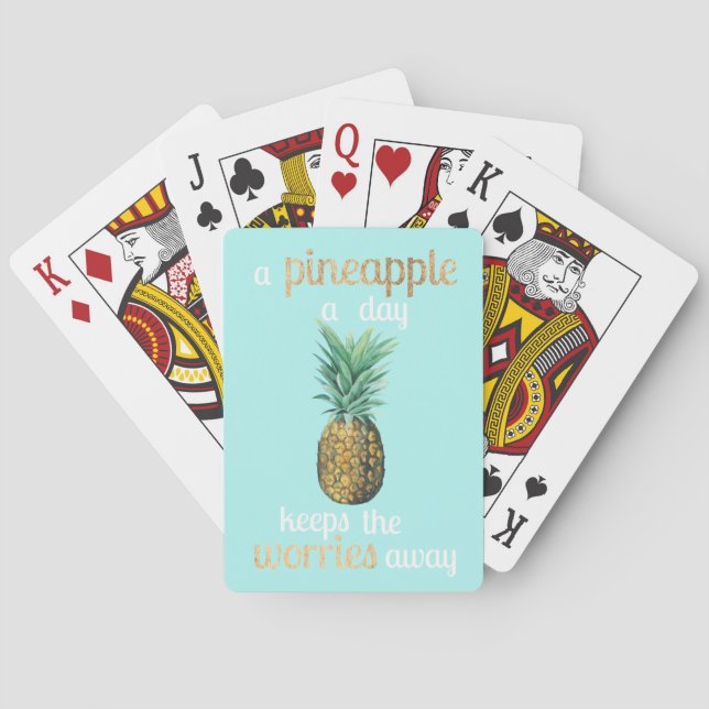 Pineapple Life Quote Playing Cards (Back)