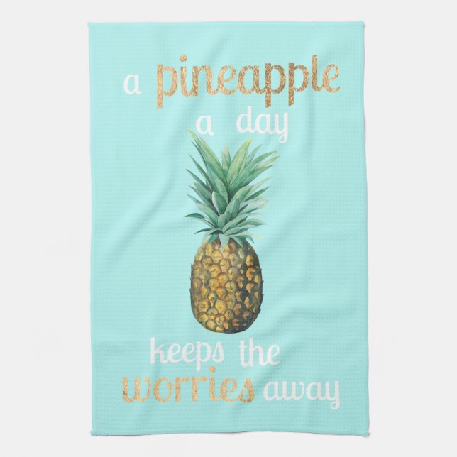 Pineapple Life Quote Tea Towel (Vertical)