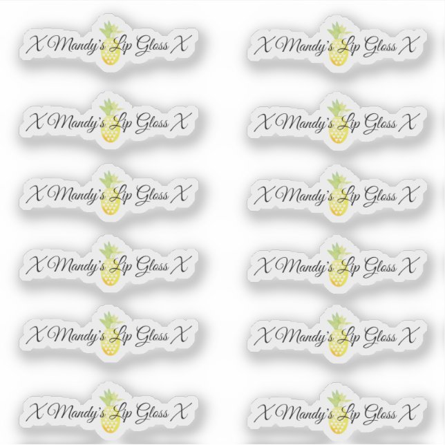 Pineapple Lip Gloss Packaging  Logo  Sticker (Front)