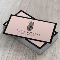 Pineapple Logo Blush Pink Minimalist Black Frame