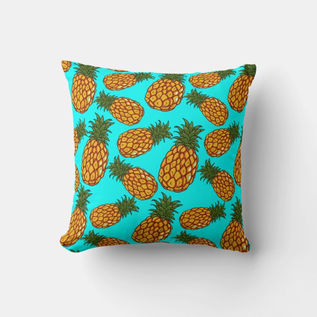 Pineapple Love Pattern - Tasty Tropical Exotic Cushion (Front)