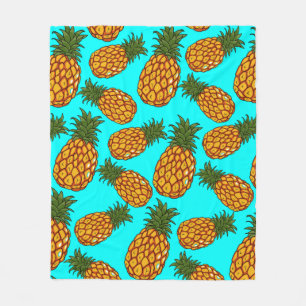 Pineapple Love Pattern - Tasty Tropical Exotic Fleece Blanket