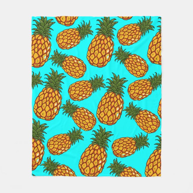 Pineapple Love Pattern - Tasty Tropical Exotic Fleece Blanket (Front)