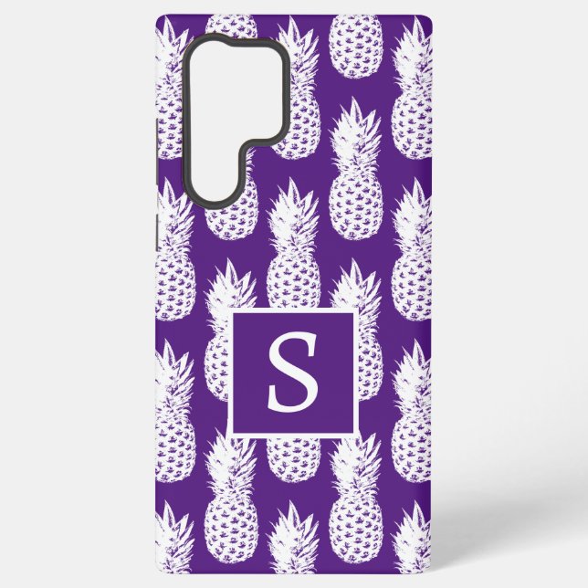 Pineapple lover pattern purple samsung galaxy s22 ultra case (Back)
