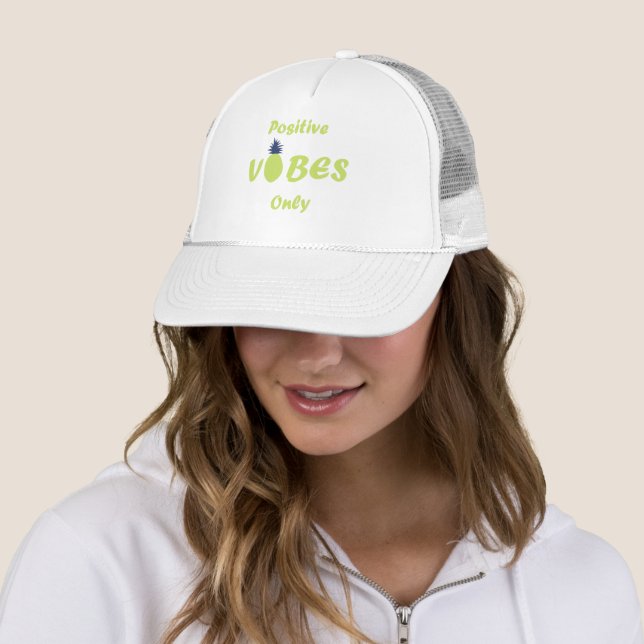 pineapple lovers positive vibes only trucker hat (In Situ)
