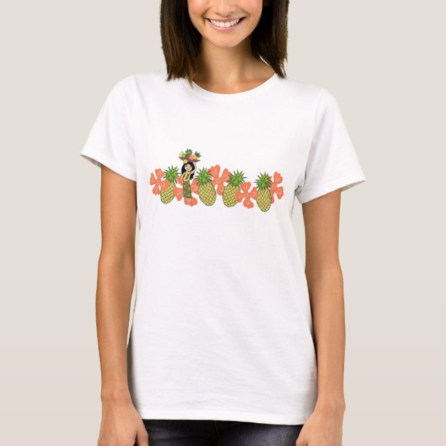 Pineapple Luau Band Gal's T-Shirts (Front)