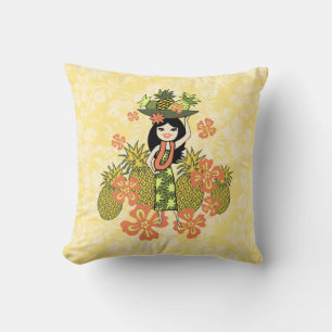 Pineapple Luau Hawaiian Square Pillows