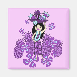 Pineapple Luau Tropical Magnets
