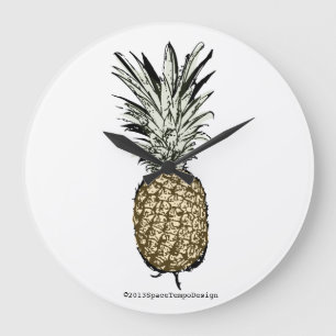 Pineapple luck ink/paint large clock
