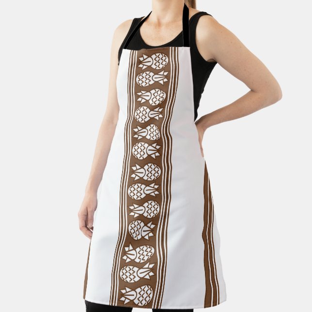 Pineapple Luxury Jacquard Stripes Apron (Insitu)