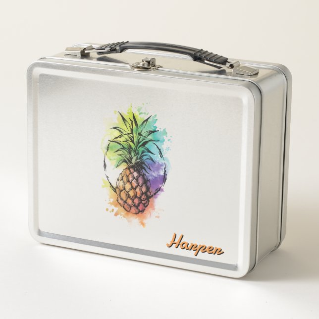 Pineapple Metal Lunch Box (Front)
