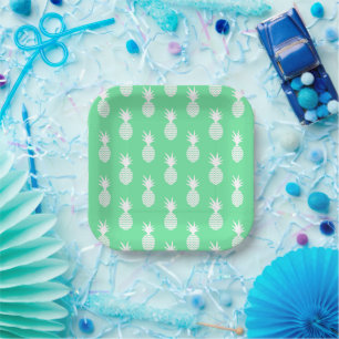 Pineapple Mint Pattern Paper Plate