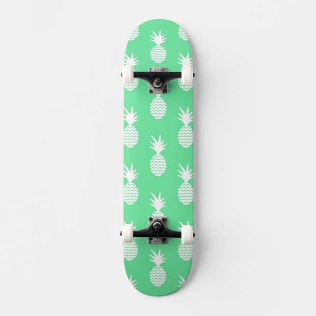 Pineapple Mint Pattern Skateboard (Front)