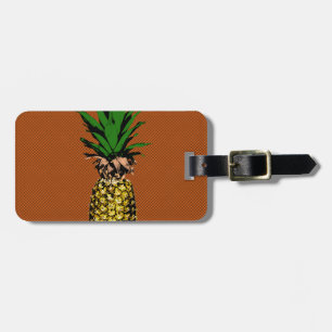 Pineapple Newsprint Luggage Tag