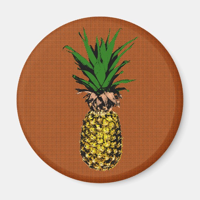 Pineapple Newsprint Magnet (Front)