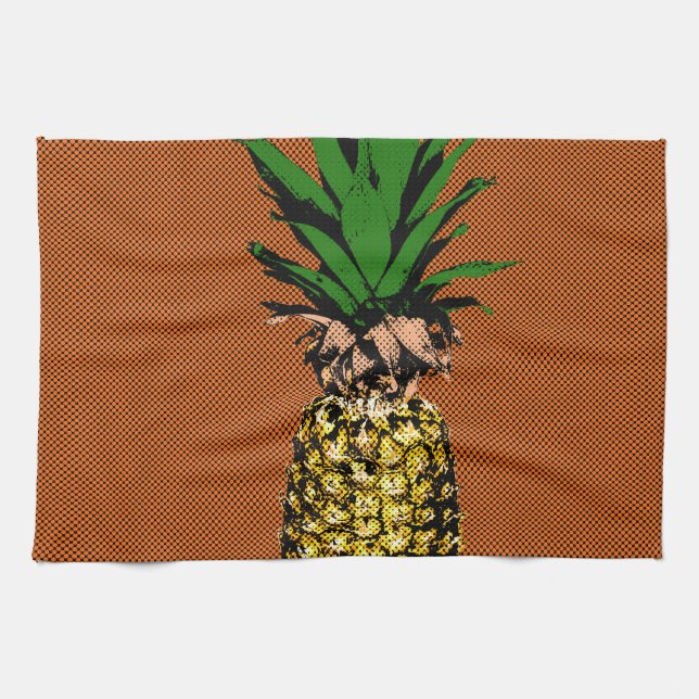 Pineapple Newsprint Tea Towel (Horizontal)