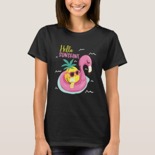 Pineapple On An Inflatable Flamingo Summer Body T-Shirt