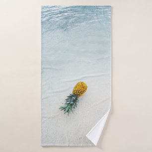 Pineapple on seashore bath towel
