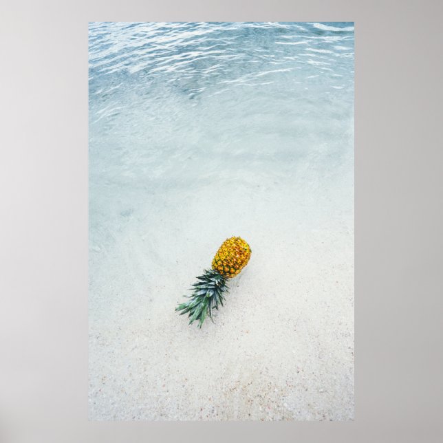 Pineapple on seashore poster (Front)