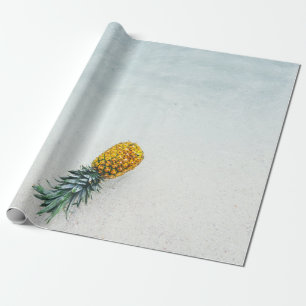 Pineapple on seashore wrapping paper