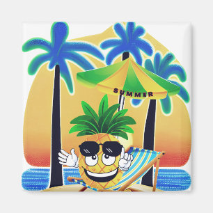 PINEAPPLE ON THE BEACH MAGNET