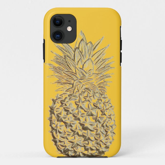 Pineapple on Yellow Gold Case-Mate iPhone Case (Back)