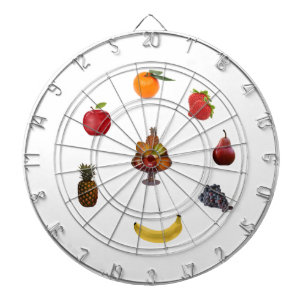 Pineapple, Orange, Pear, Apple, Grapes Fruits Dartboard