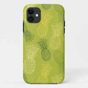 Pineapple Outline Pattern on Green Case-Mate iPhone Case
