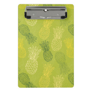 Pineapple Outline Pattern on Green Mini Clipboard