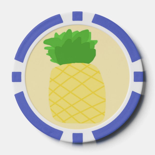pineapple painting art poker chips (Front)